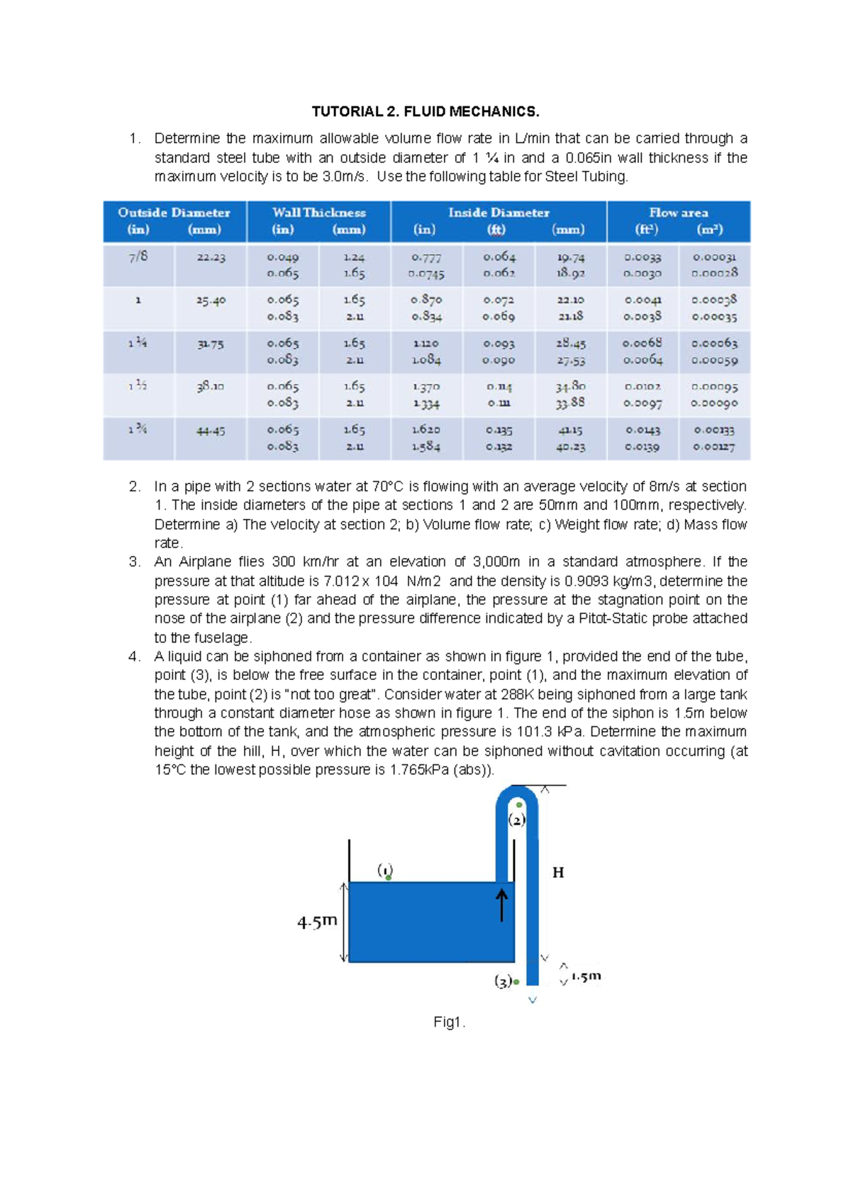 2011 04 Tutorial 2 (15) - Thermofluids - TUTORIAL 2. FLUID MECHANICS ...