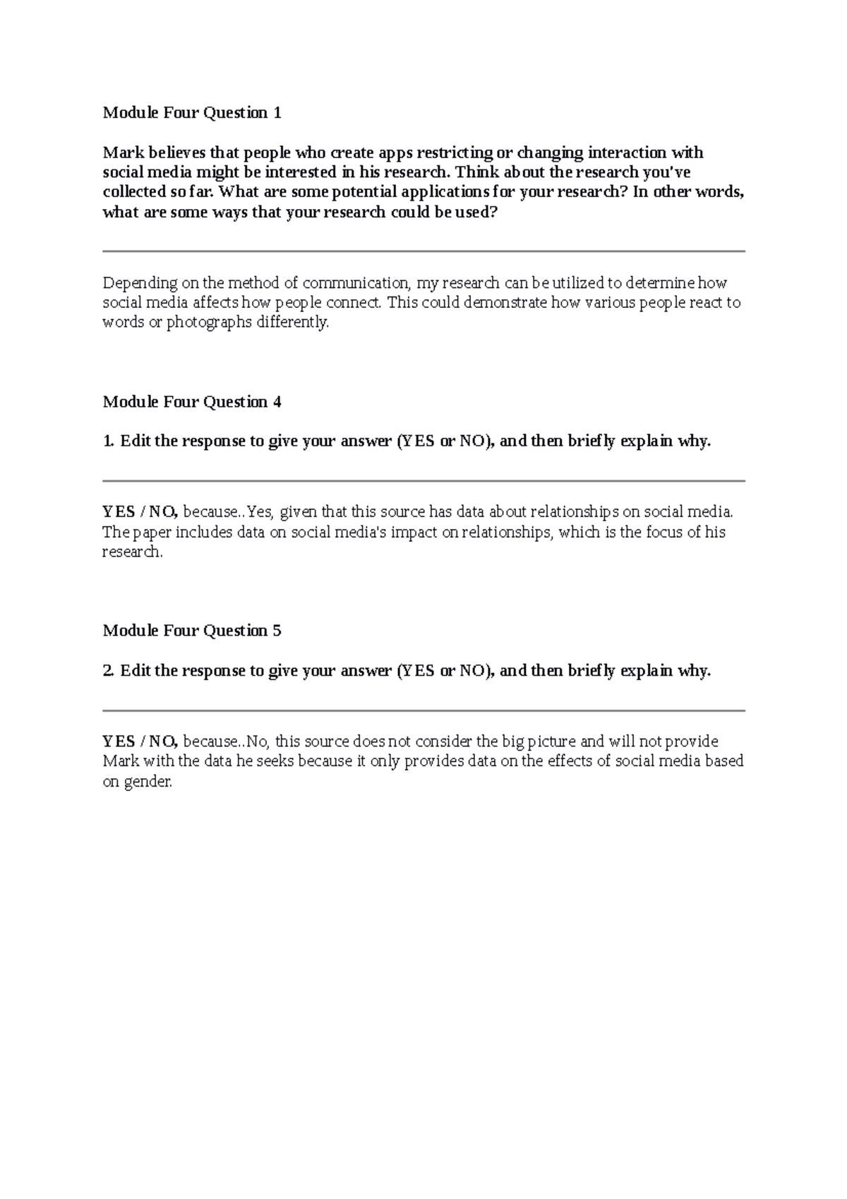 Soli Young SCS 200 Applied Social Sciences (10) - Module Four Question ...