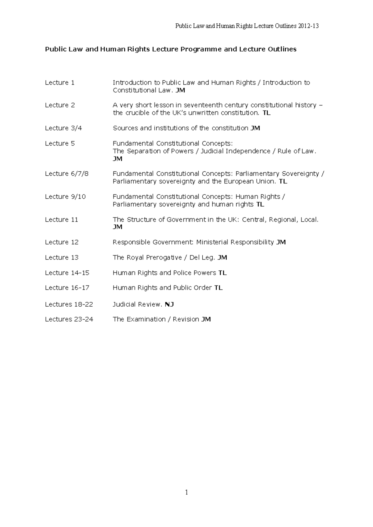 public-law-and-human-rights-lecture-programme-and-lecture-outlines-2012