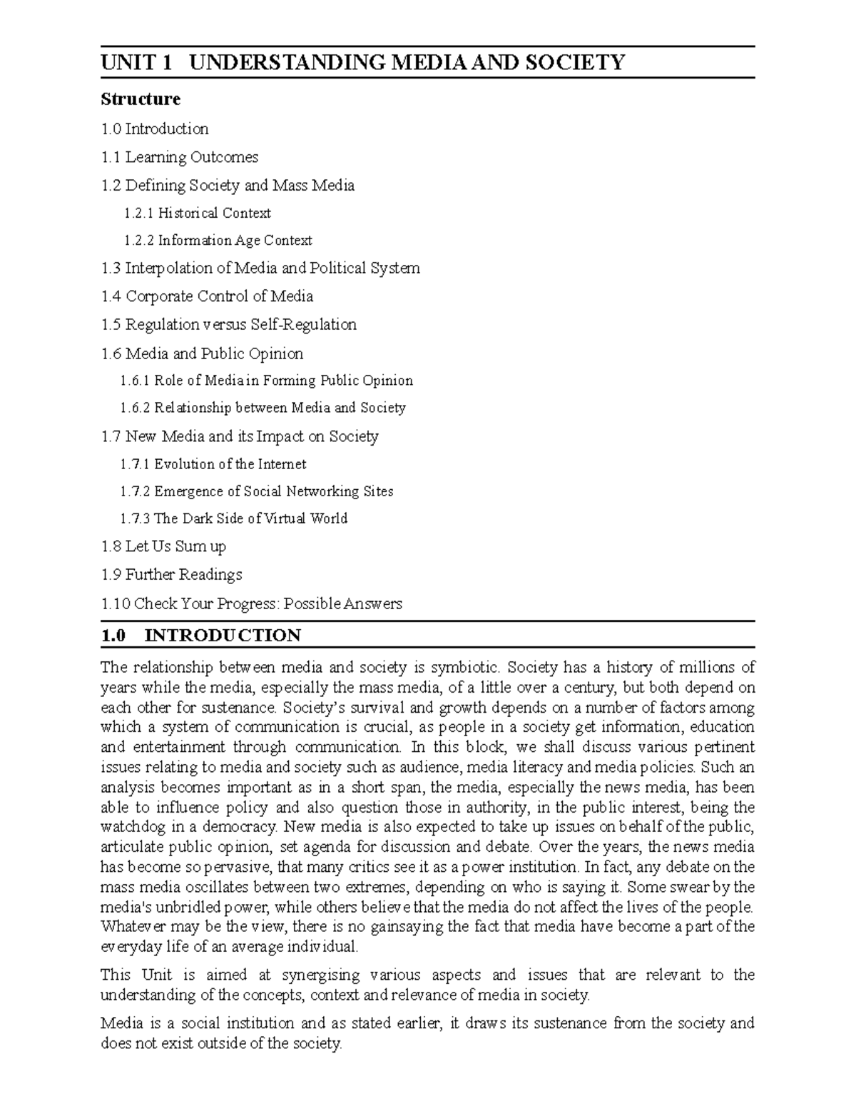 Unit 1 understanding media and society - UNIT 1 UNDERSTANDING MEDIA AND ...