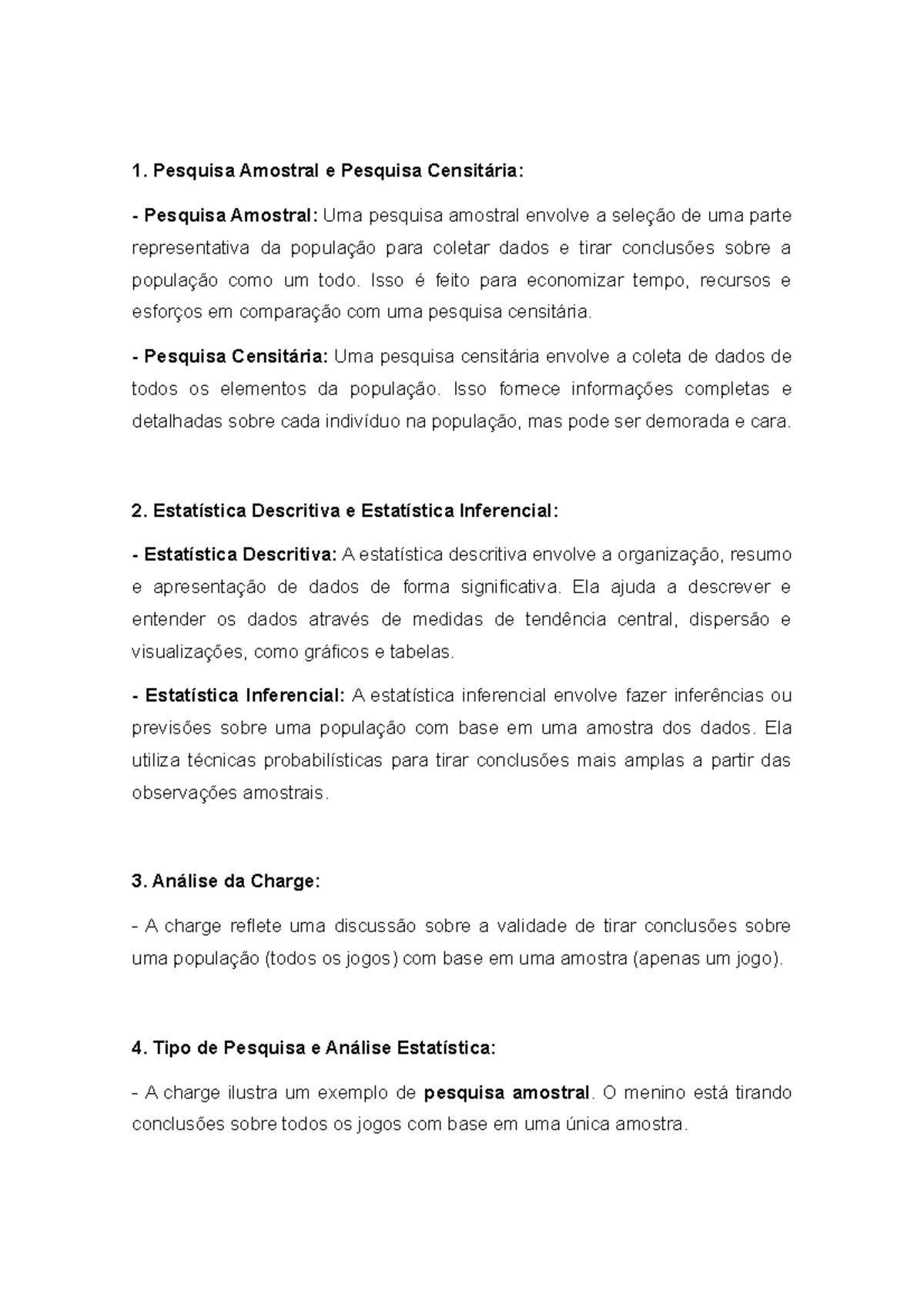 AVA1 - Estatistica - Pesquisa Amostral e Pesquisa Censitária: Pesquisa ...