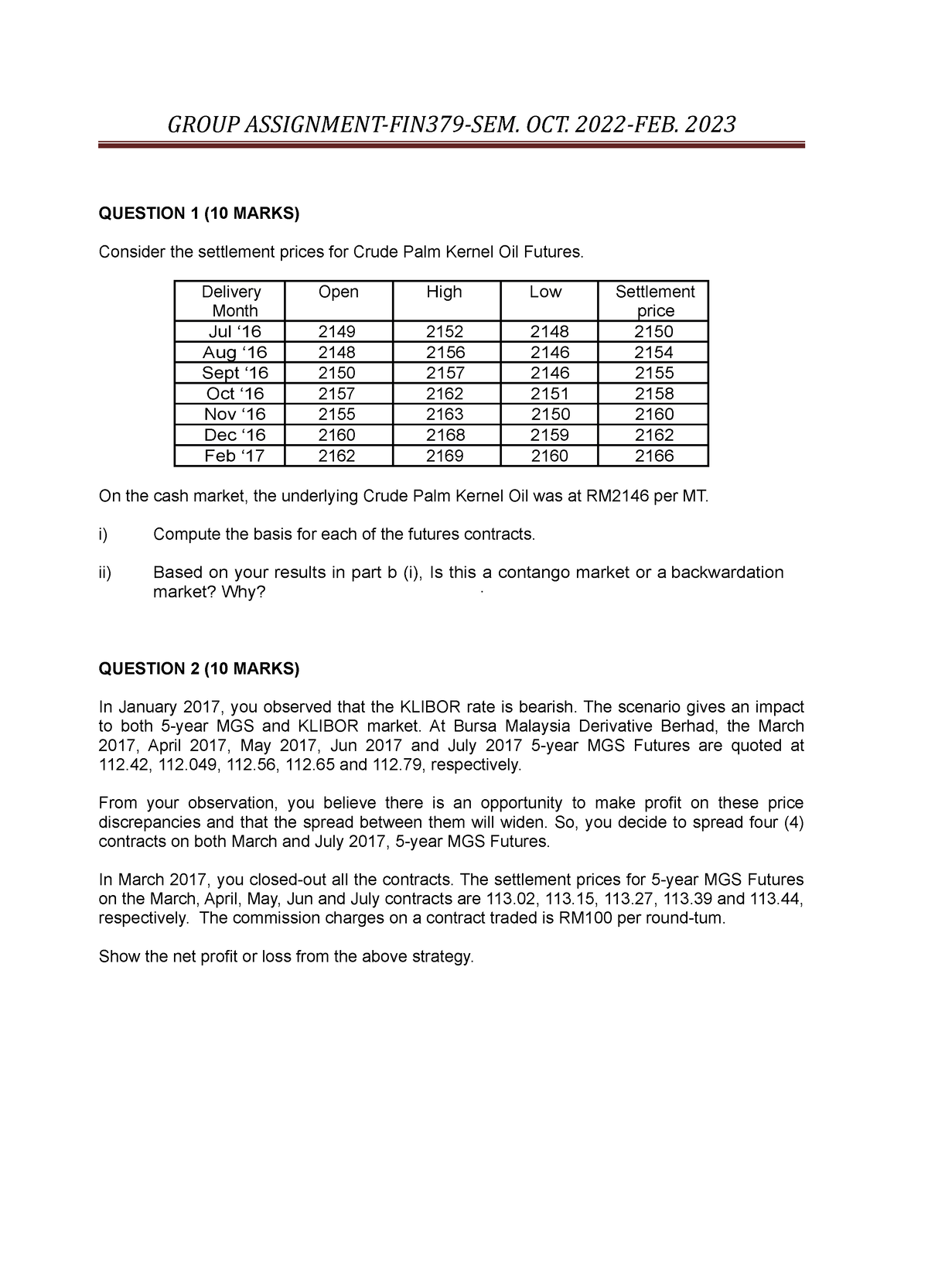 Group Assignment - GROUP ASSIGNMENT-FIN379-SEM. OCT. 2022-FEB. 2023 ...