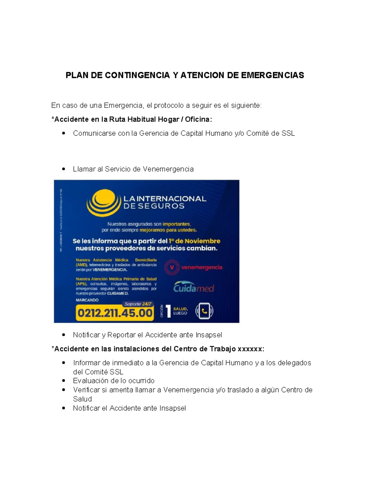 Plan de Contingencia y Atención de Emergencias - PLAN DE CONTINGENCIA Y ...