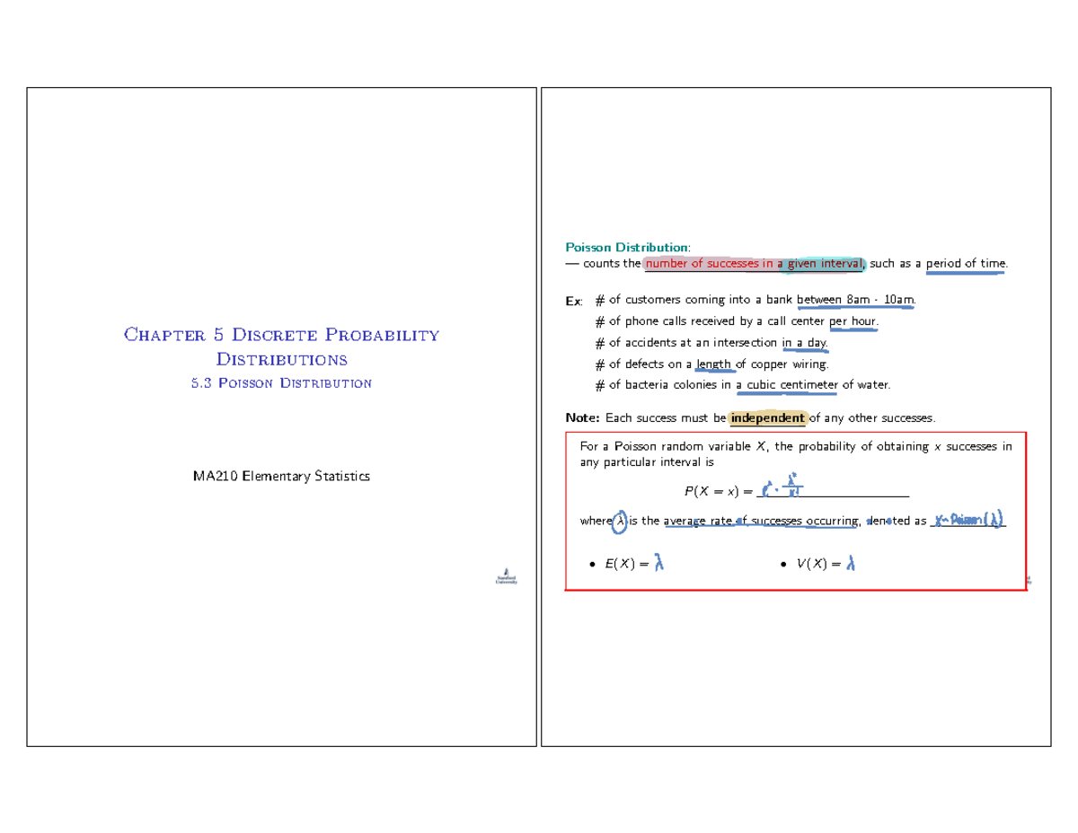MATH 210 - 5.3 - Week 5 - Chapter 5 Discrete Probability Distributions ...