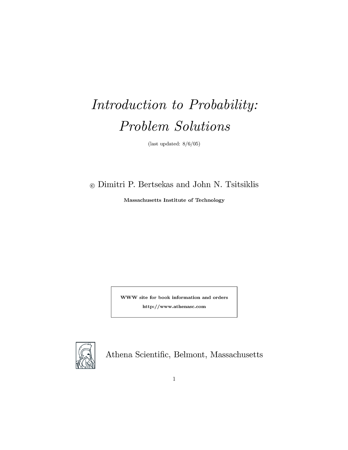 Probablity Problem Solved - Introduction To Probability: Problem ...