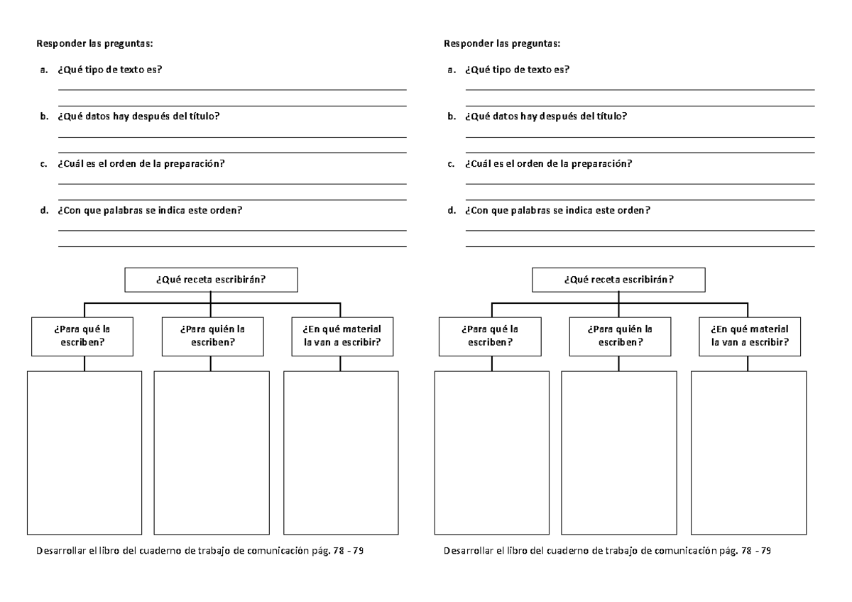 Texto Instructivo DE Receta Responder las preguntas a. ¿Qué tipo de