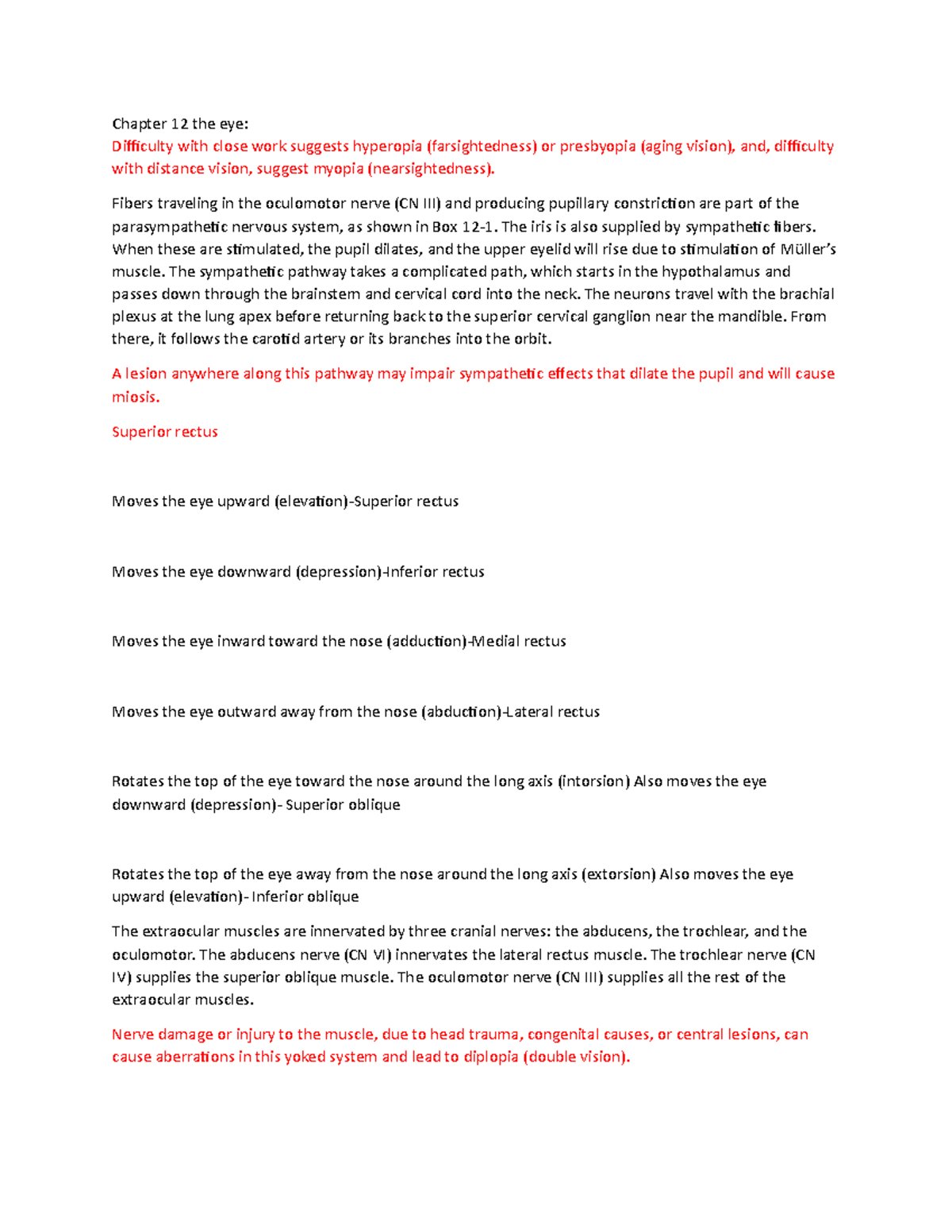 Chapter 12 the eye - study material - Chapter 12 the eye: Difficulty ...