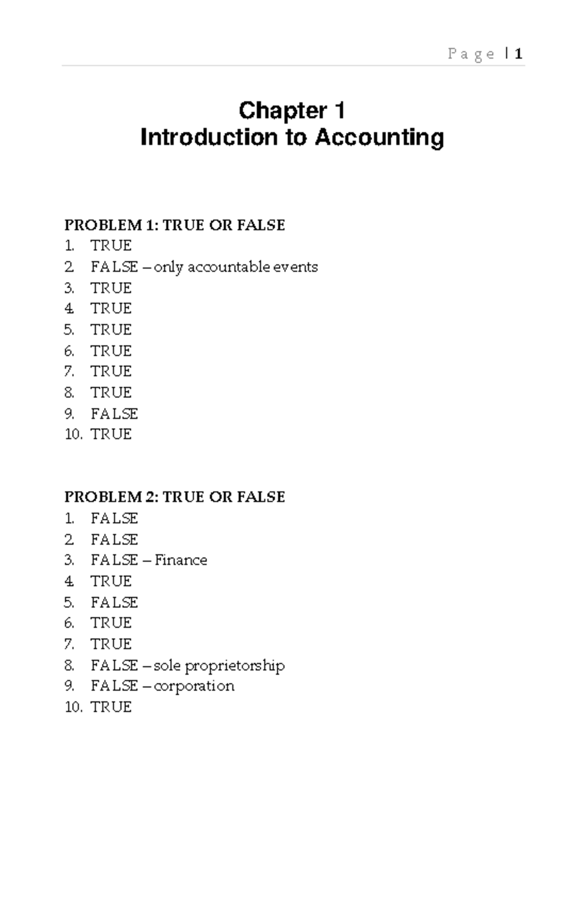 SOLMAN CHAPTER 1 INTRODUCTION TO ACCTG - Accounting - P A G E | 1 ...