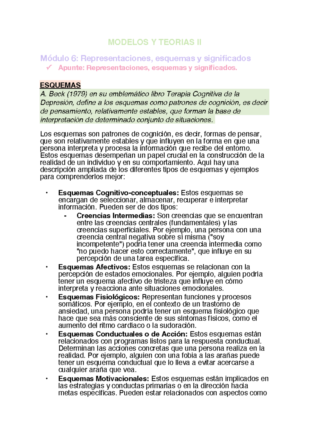 Modulos Desde El 6 Al 10. - MODELOS Y TEORIAS II Módulo 6 ...