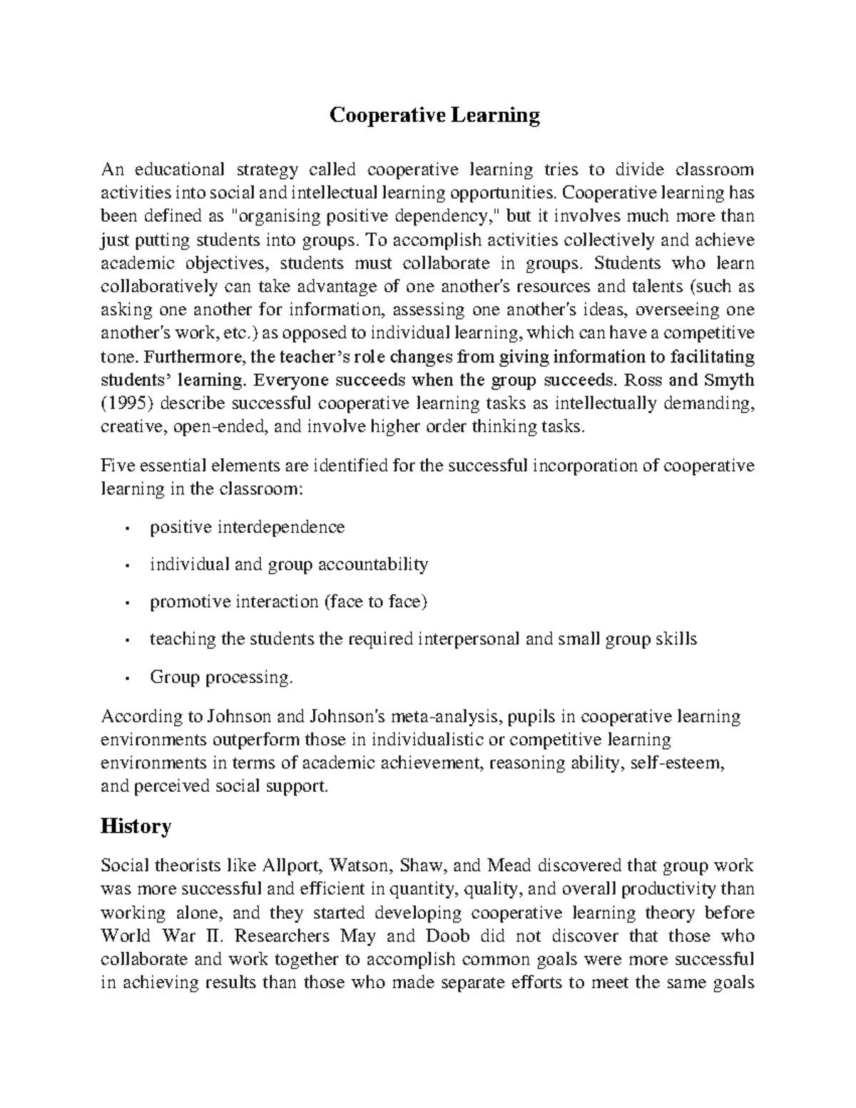 Various Educational Technology Practices 3 Cooperative Learning Part