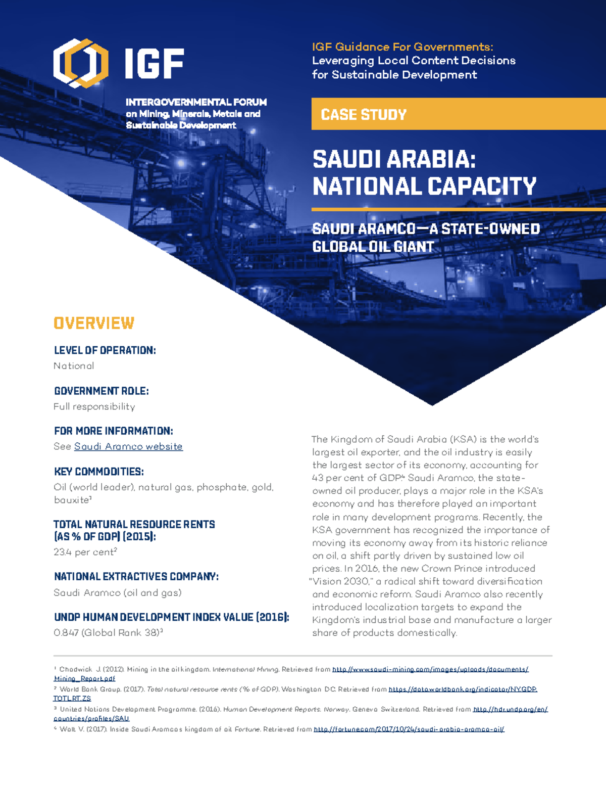 Case study saudi arabia national capacity CASE STUDY IGF Guidance For