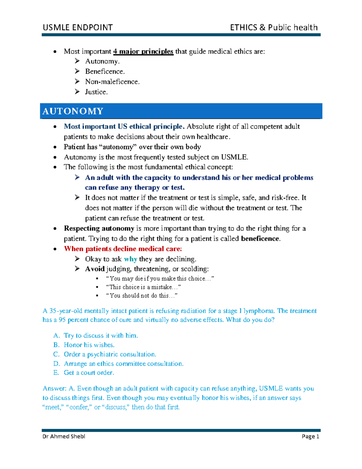 6 - Hy Pulmonary - Most Important 4 Major Principles That Guide Medical 