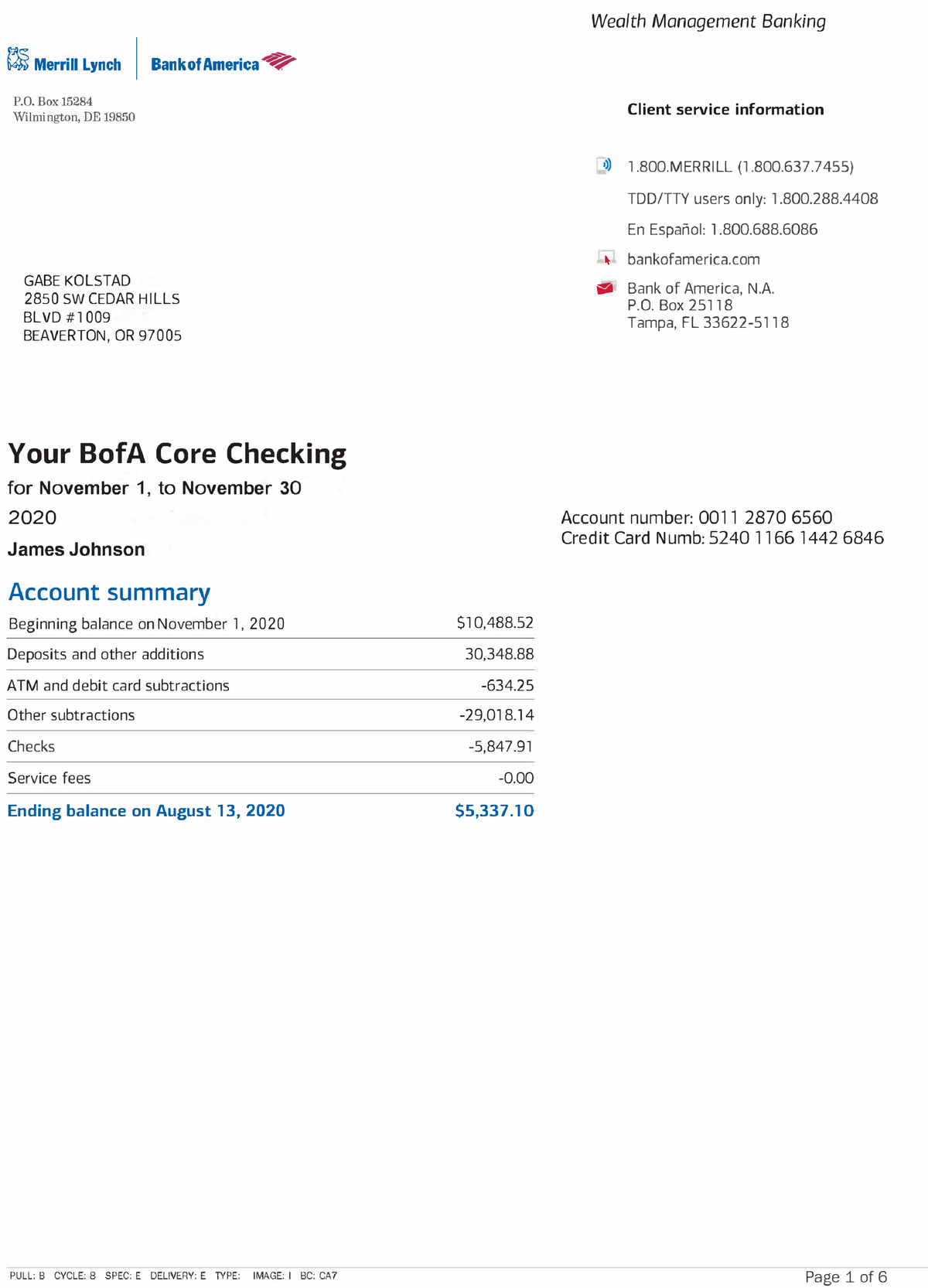 BOA Statement gabe 1 - Banking Law - Studocu