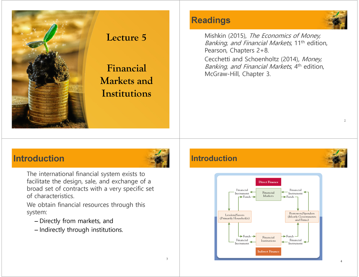 Lecture 5 - Financial Markets And Institutions - Lecture 5 Financial ...