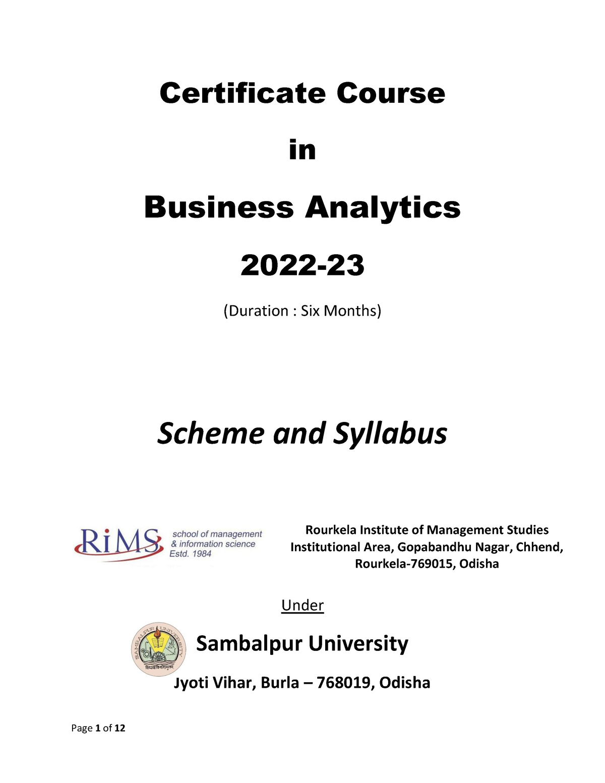 Business Analytics - Certificate Course In Business Analytics 2022 - 23 ...