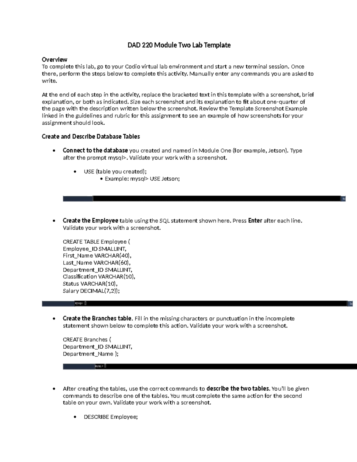 DAD 220 Module Two Lab Template - DAD 220 Module Two Lab Template ...