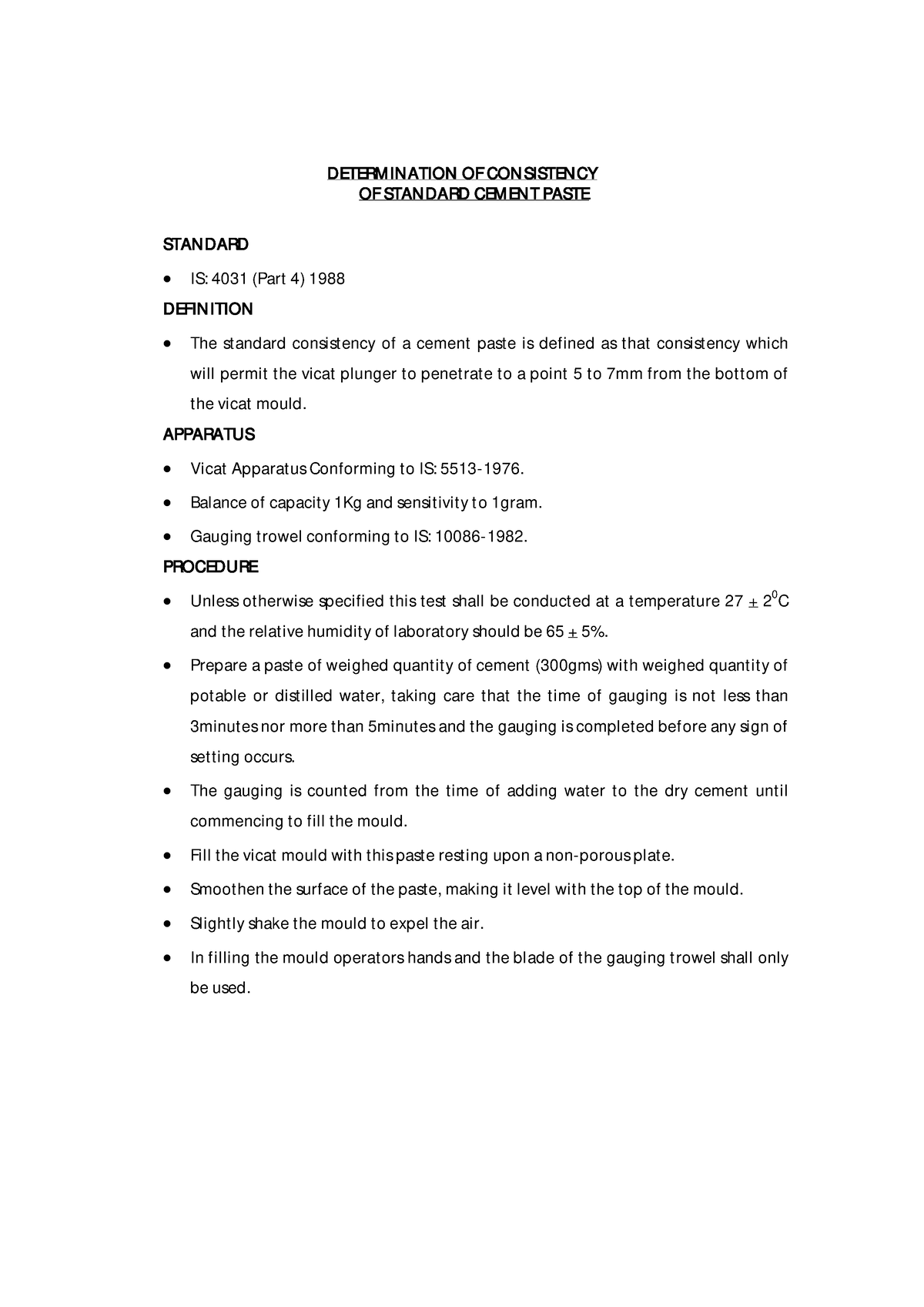 Determination OF Consistency - DETERM INATION OF CON SISTENCY OF ...