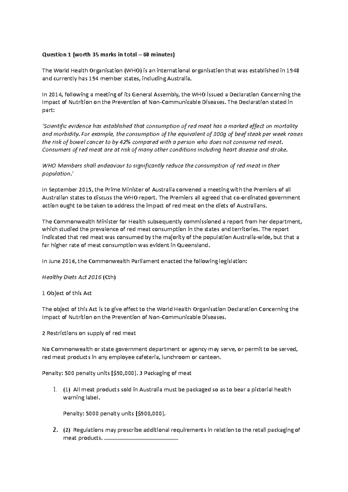 Consti Exam Prep - Issue Spotting - Question 1 (worth 35 marks in total ...