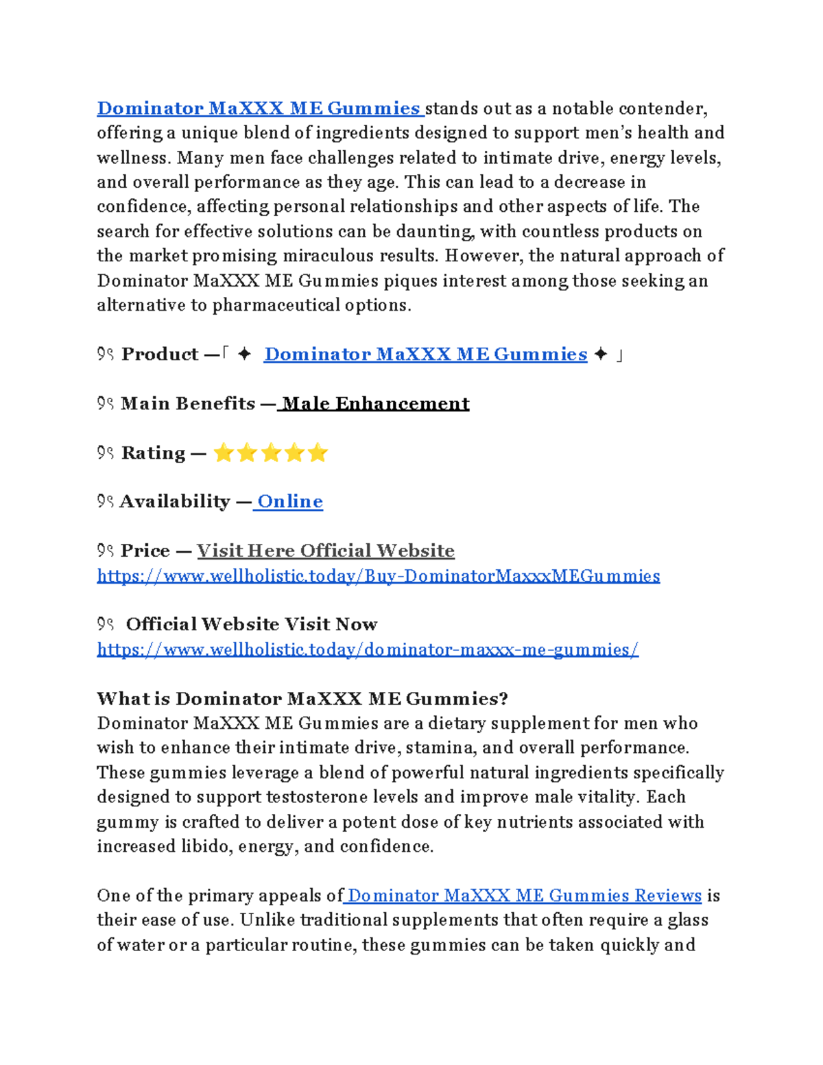 Dominator Maxxx ME Gummies (NZ Price) Does It Work? Read More