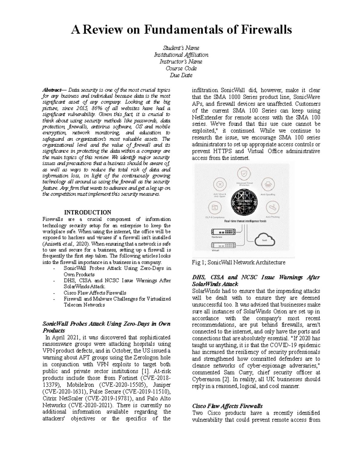 A Review on Fundamentals of Firewalls - A Review on Fundamentals of ...