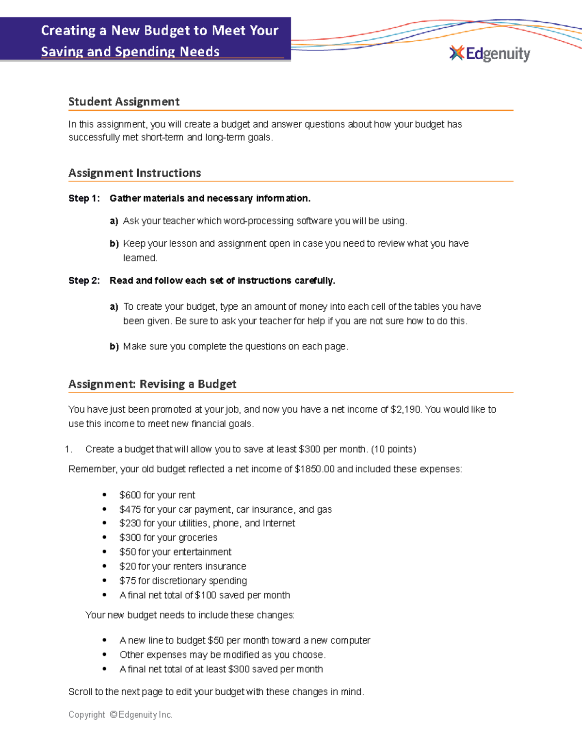 student loan assignment