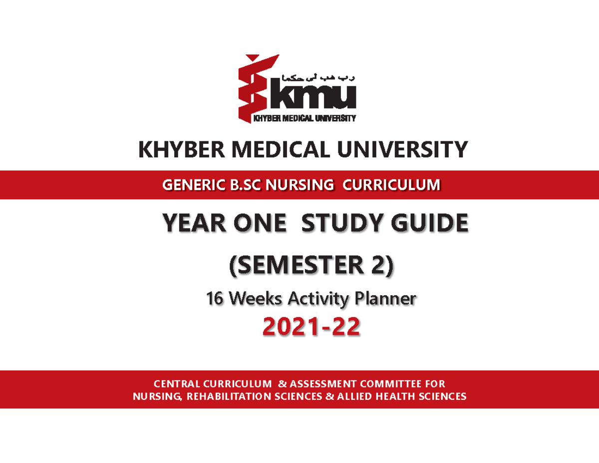 BSN 2nd Sem - KHYBER MEDICAL UNIVERSITY GENERIC B NURSING CURRICULUM ...