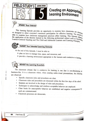 FS 2 Episode 12 - Notes - FIELD STUDY 2 LEARNING EPISODE Selecting Non ...