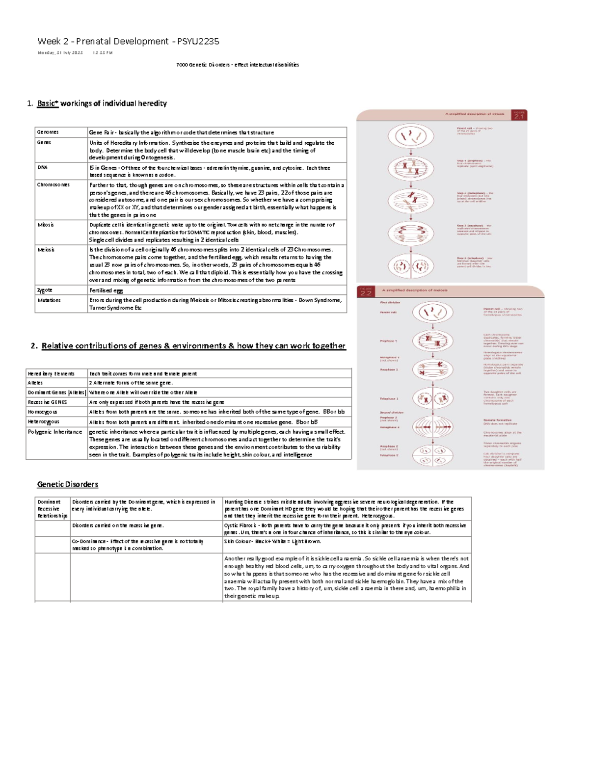 PSYU2235 Week 2 - Summary Developmental Psychology - 7000 Genetic ...