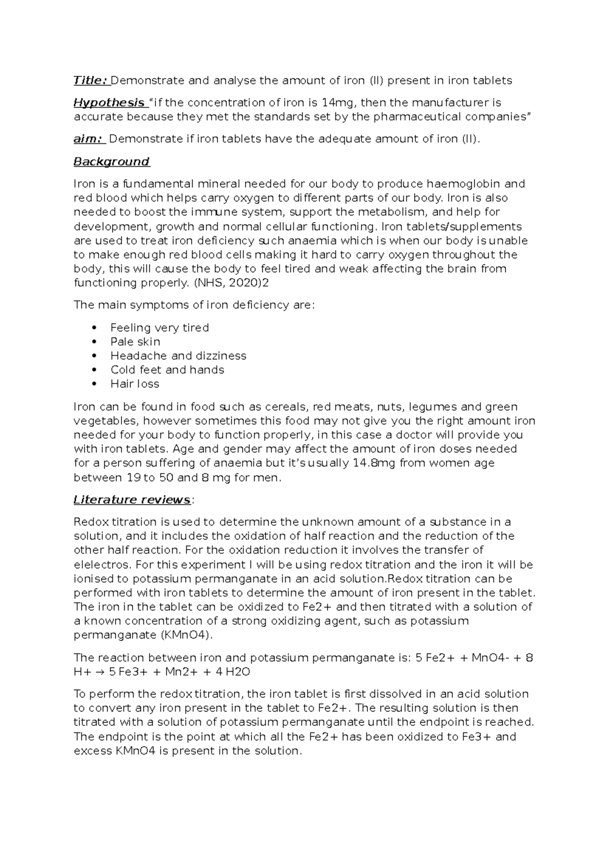 final-assessment-title-demonstrate-and-analyse-the-amount-of-iron