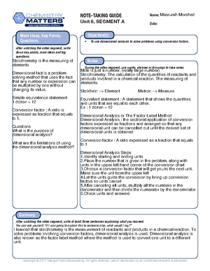 CHE 132 Notes 2 - Name: Date: Jan 23 2022 Topic: Chemical Equilibrium ...