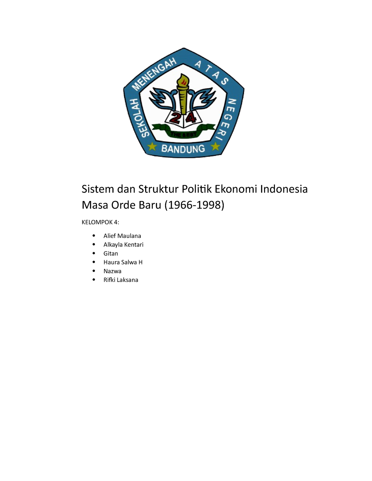 Kelompok 4 - Ghkrftygy - Sistem Dan Struktur Politik Ekonomi Indonesia ...