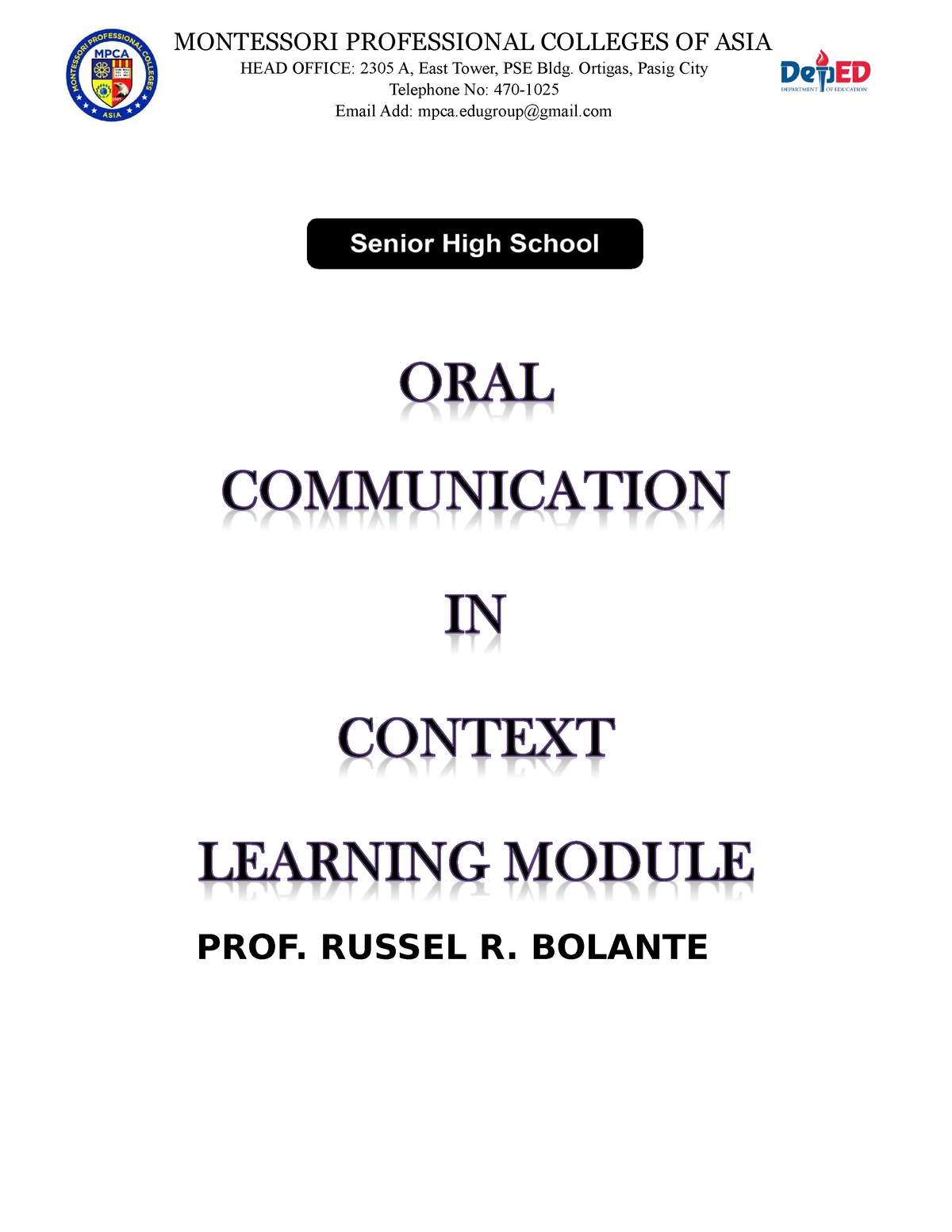 oral communication grade 11 essay