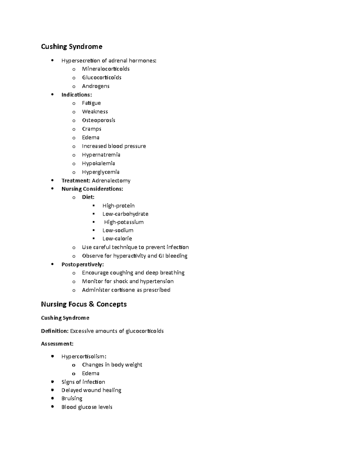 Cushing Syndrome Cushing Syndrome Hypersecretion of adrenal hormones