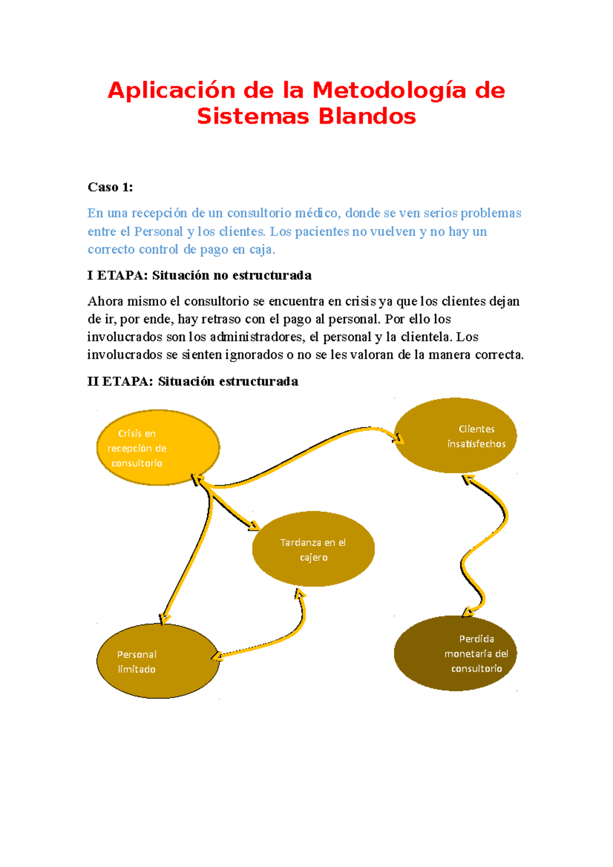 Aplicación de la Metodología de Sistemas Blandos Aplicación de la