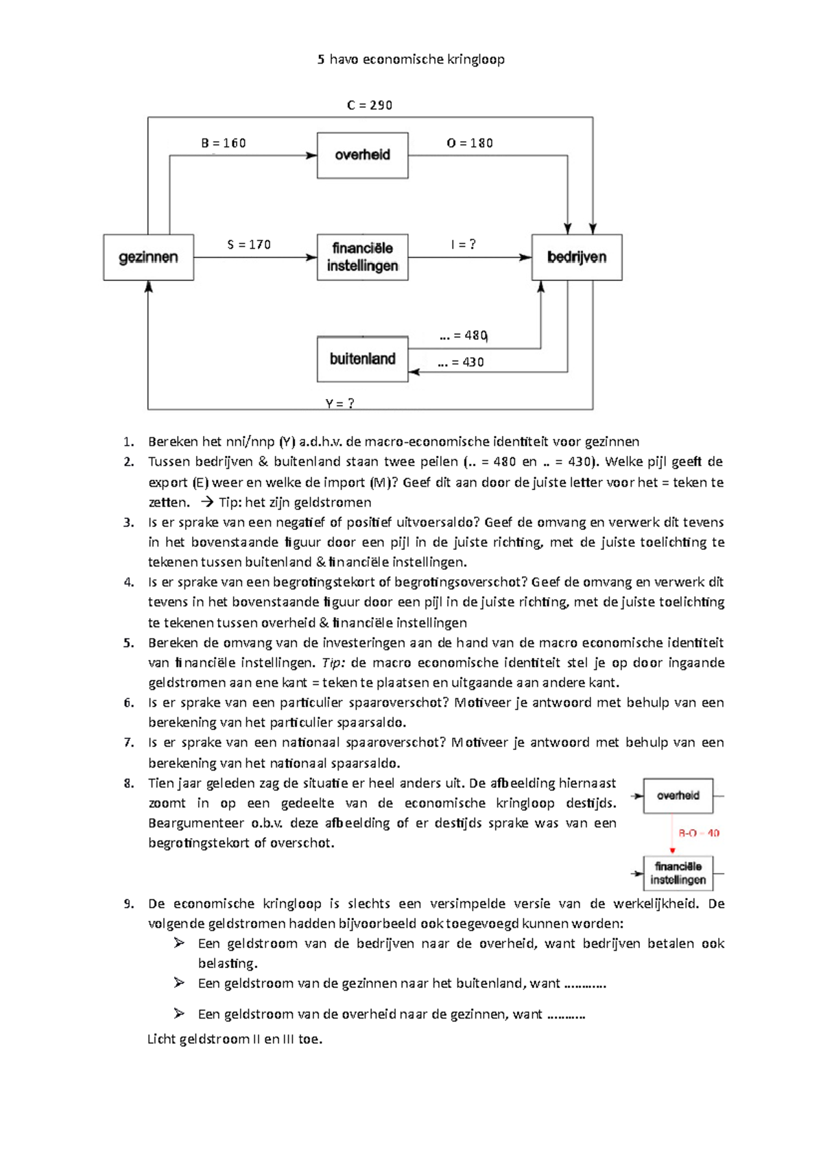 Economische kringloop - 5 havo economische kringloop Bereken het nni ...