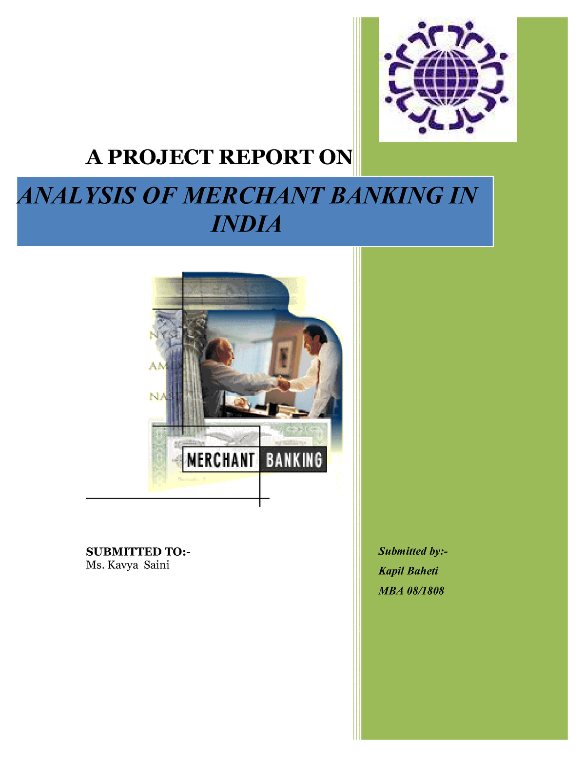 case study on merchant banking in india