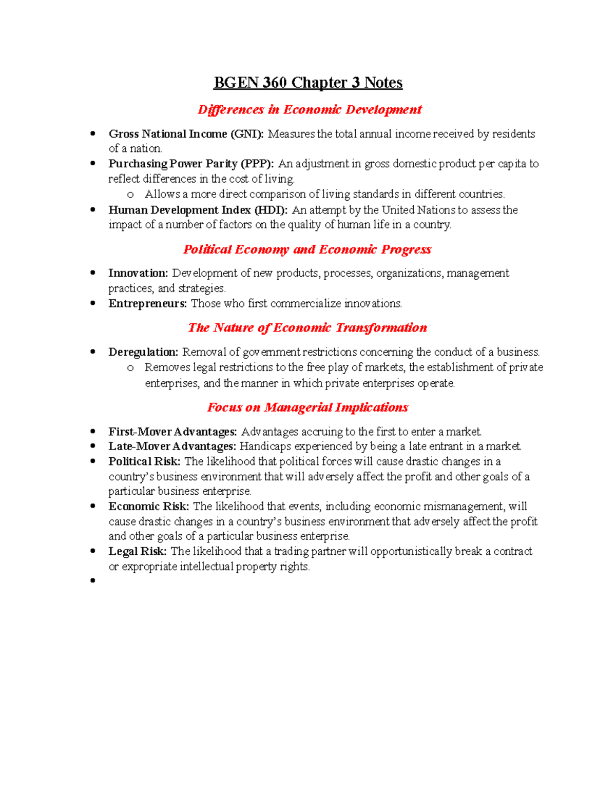 International Business Chapter 3 Notes - BGEN 360 Chapter 3 Notes ...