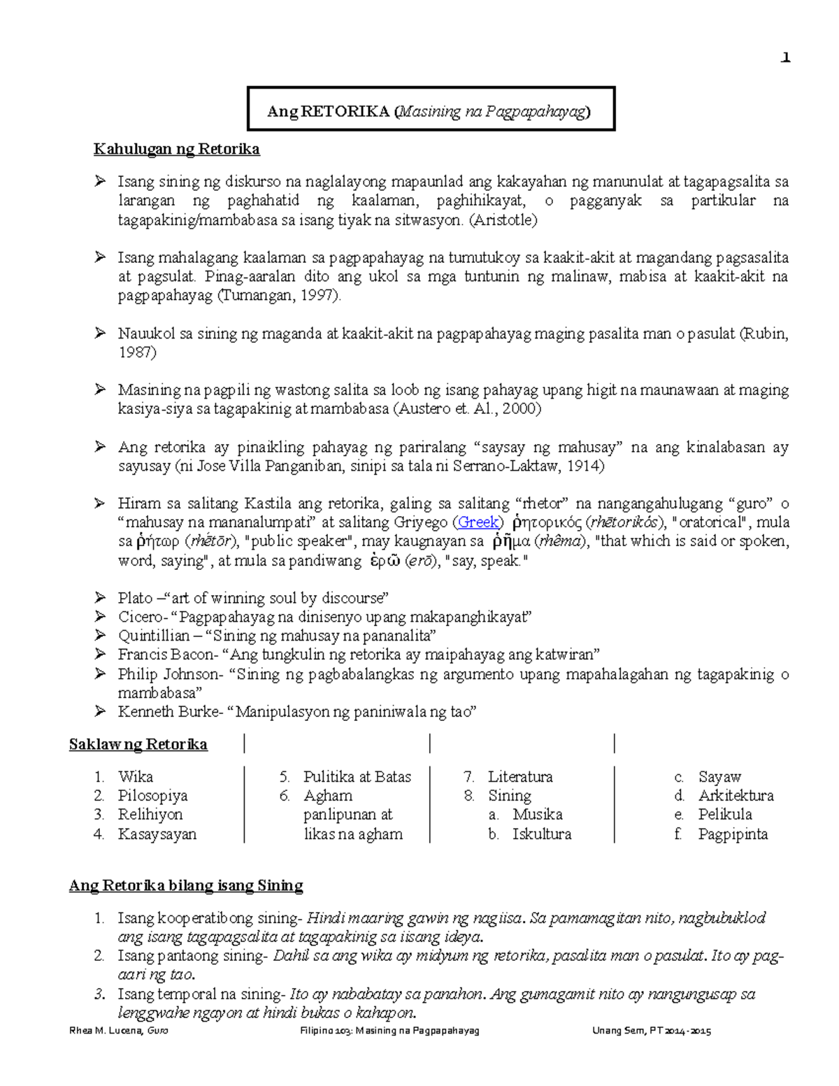 Pdfslide - Assign Task - Ang RETORIKA (Masining Na Pagpapahayag ...