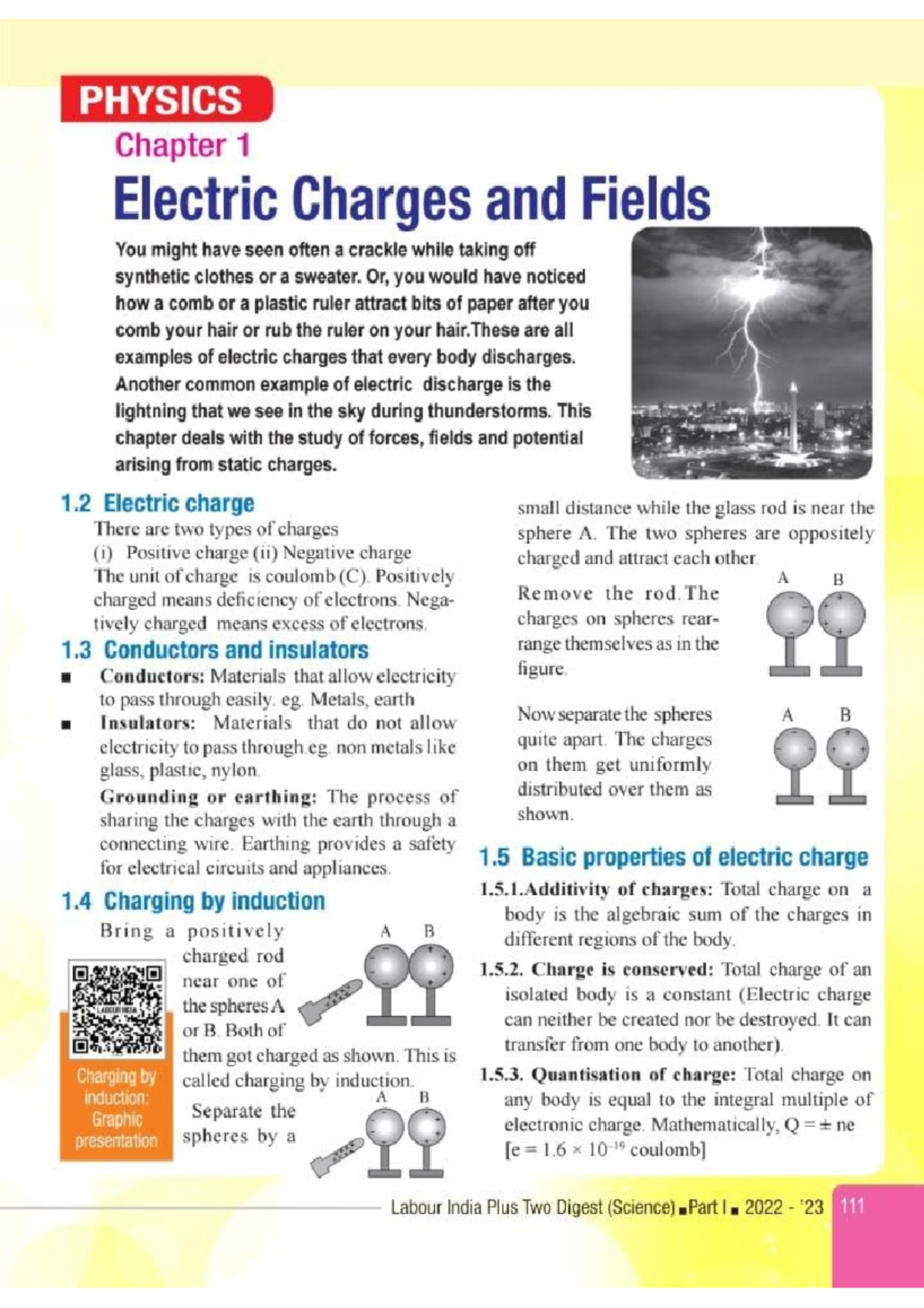 Lecture Notes Class 12 Physics Chapter 1 Electric Charges And Fields ...