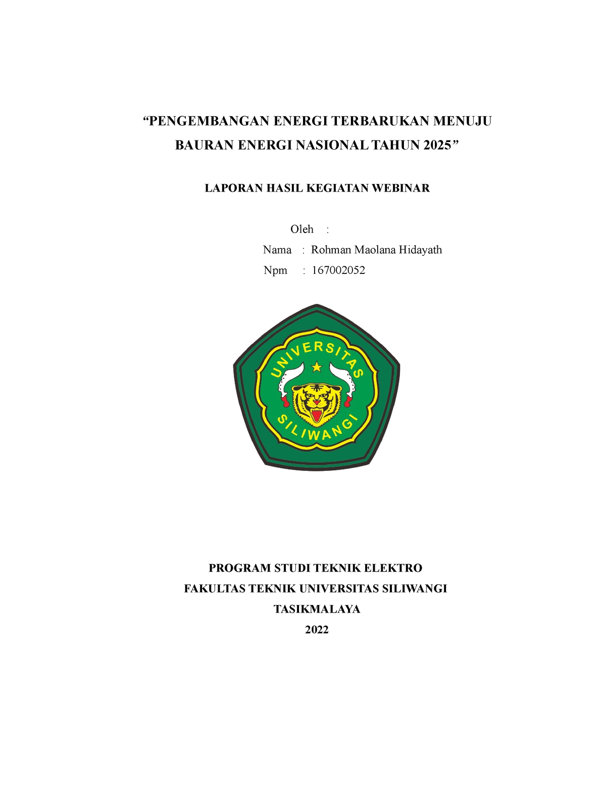 Pengembangan Energi Terbarukan Menuju Bauran Energi Nasional Tahun 2025 ...