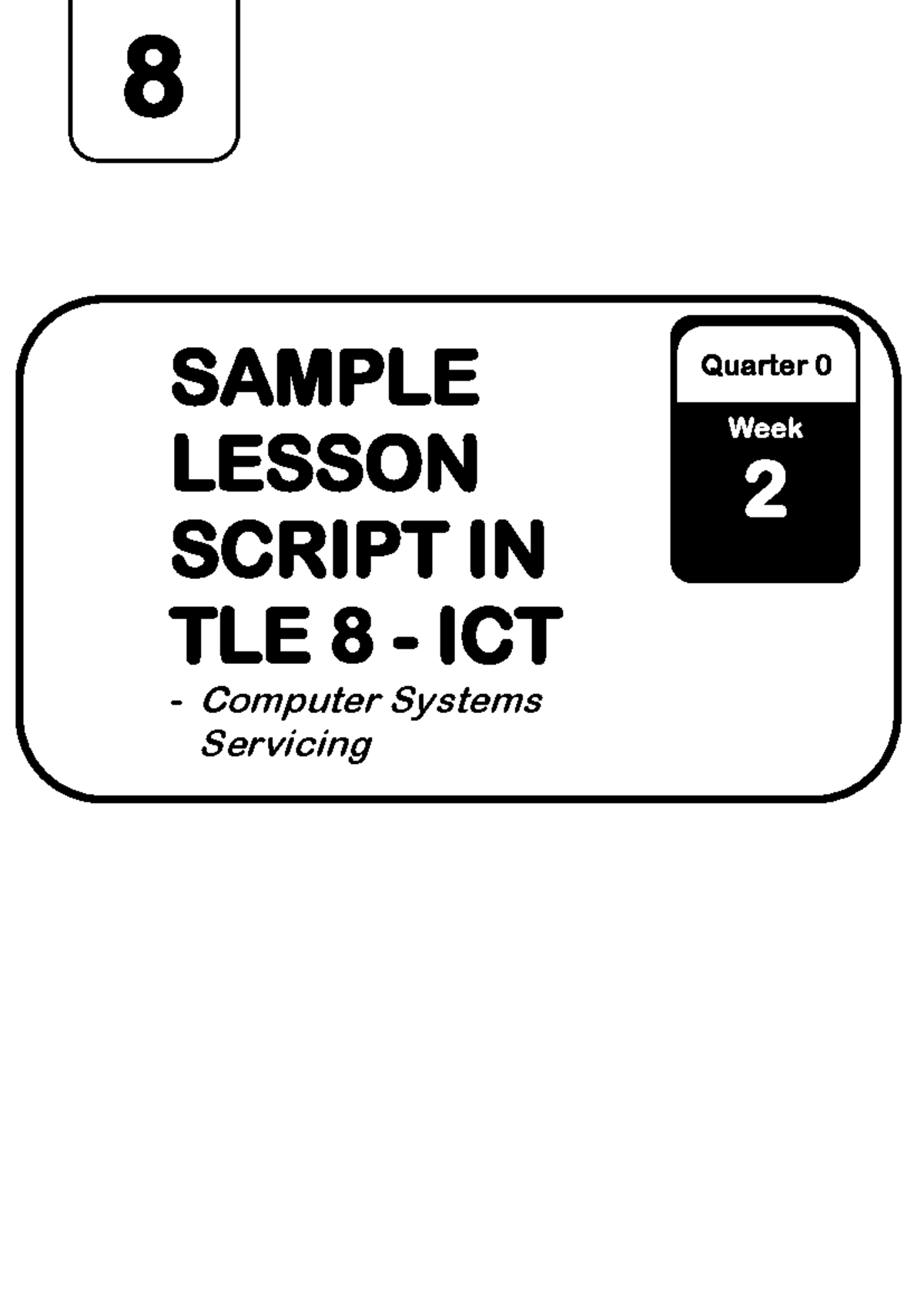 WEEK 2 Health EDUC - fridays - 8 SAMPLE LESSON SCRIPT IN TLE 8 - ICT ...