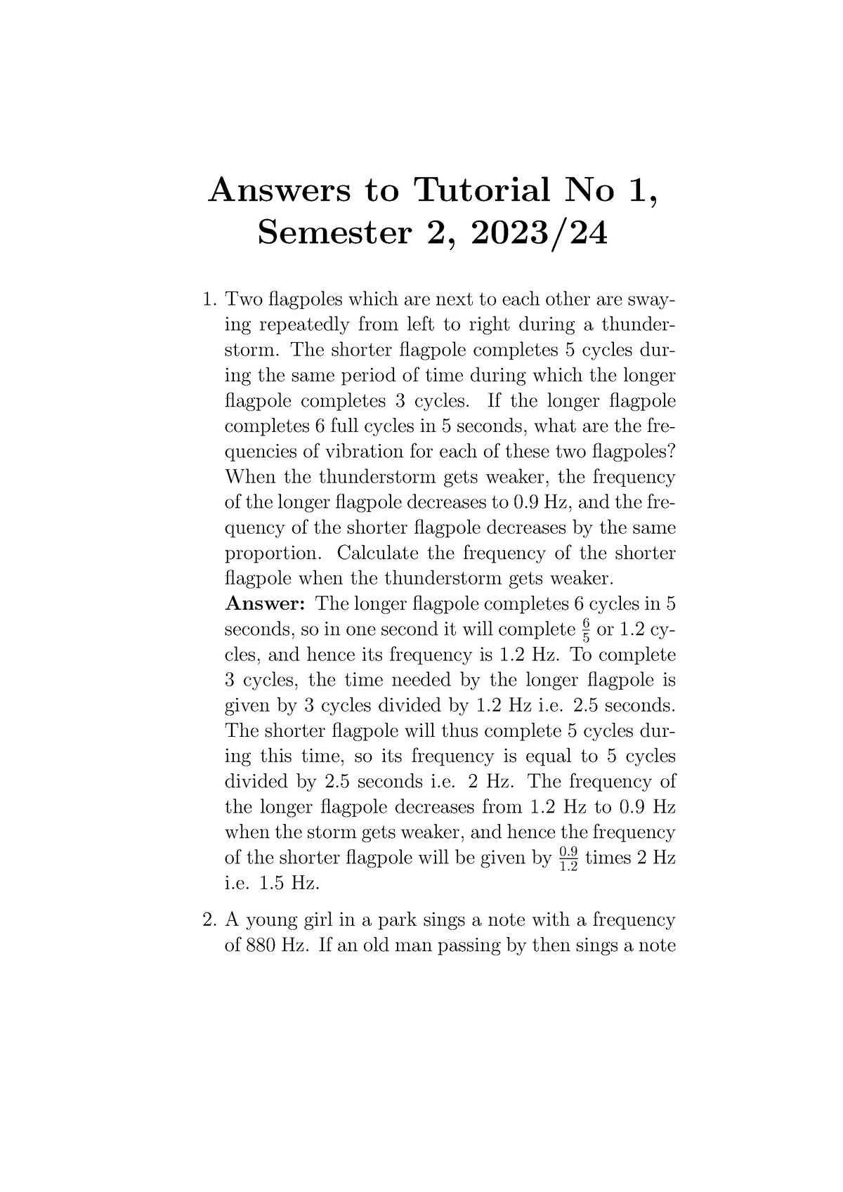 Tut1a24a - HSI2013 Answers For Tutorial 1 From AY23/24, Semester 2 ...