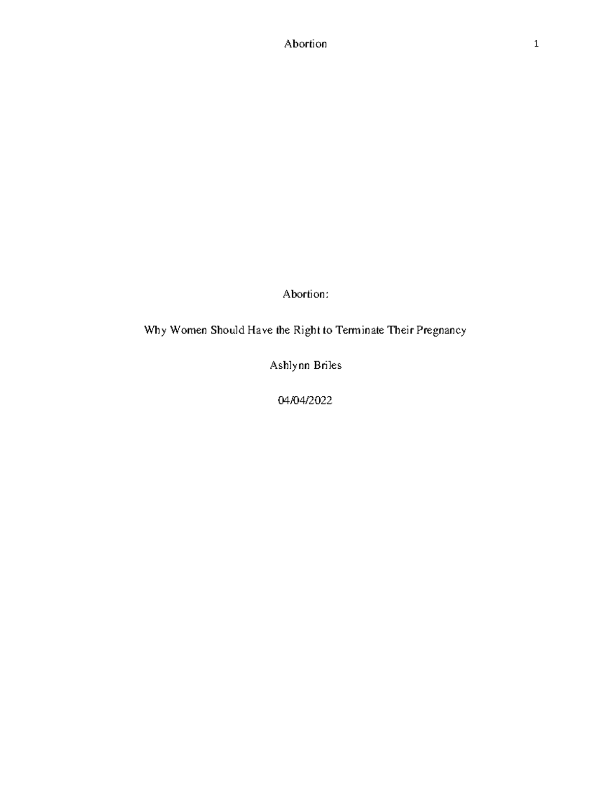 Definition Paper Abortion Why Women Should Have the Right to