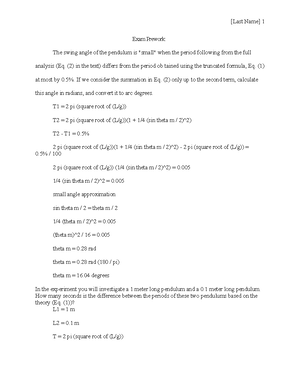 Test1-Soln - PHY 101 Test 1 Solutions - PHY 101 - Studocu