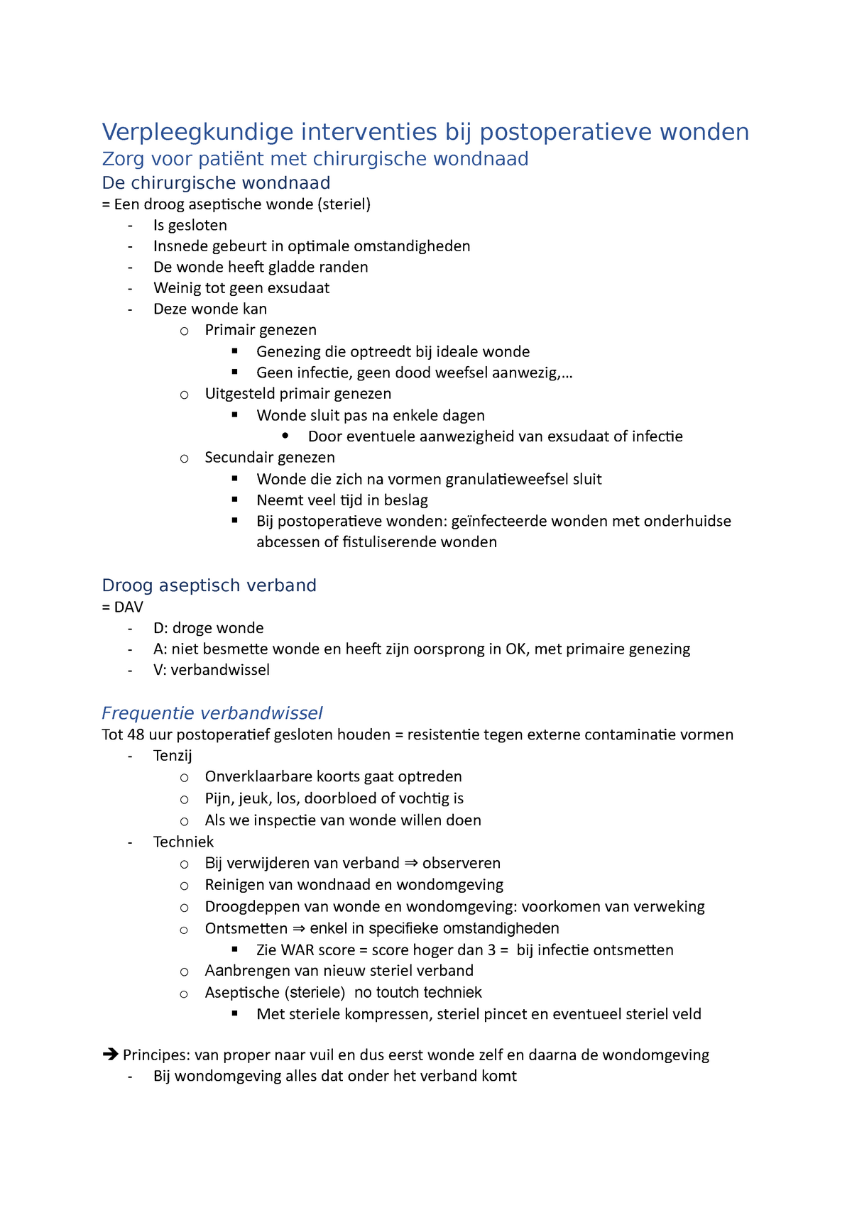 Leerpad C: Verpleegkundige Interventies Bij Postoperatieve Wonden ...