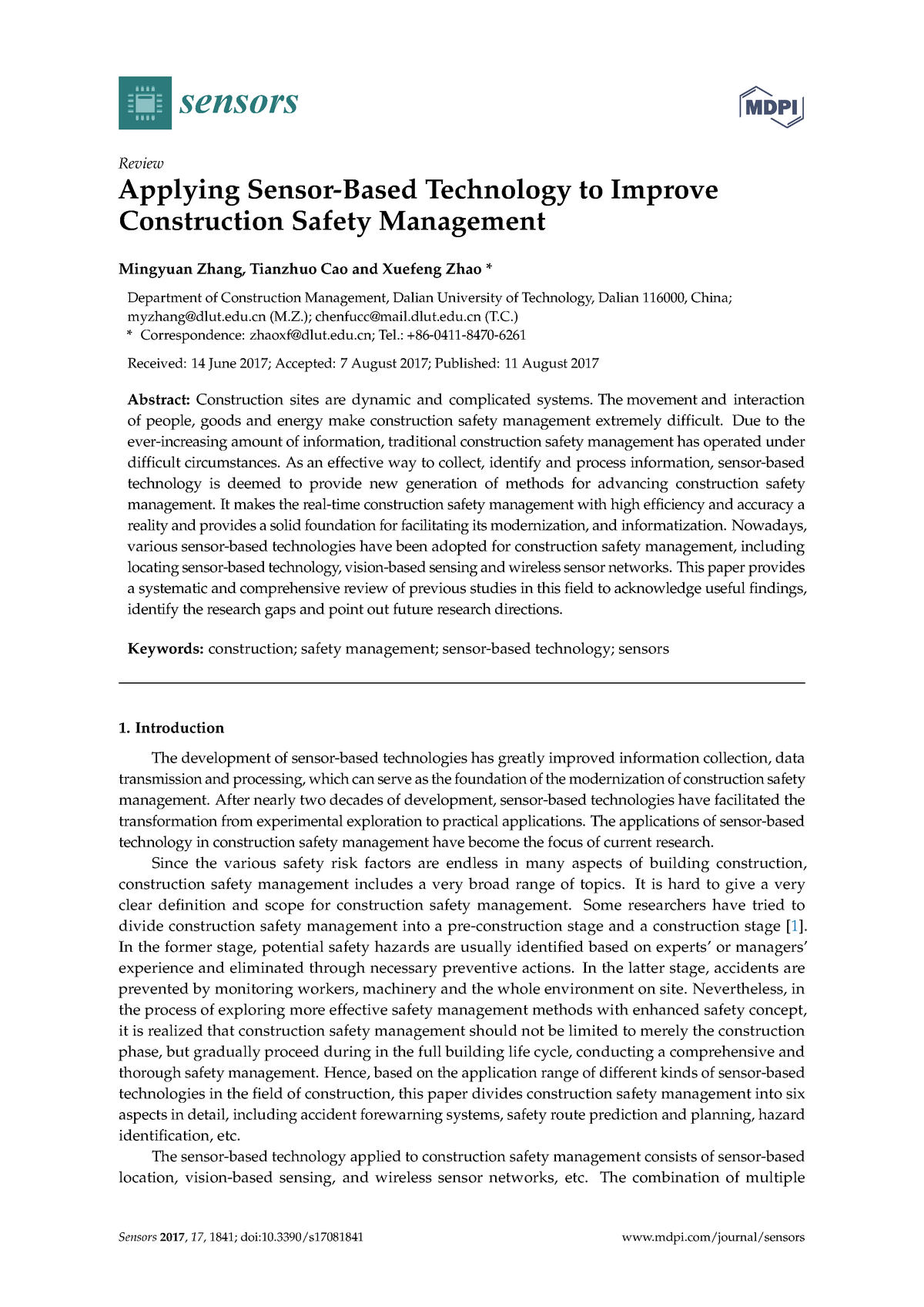 sensor technology research paper