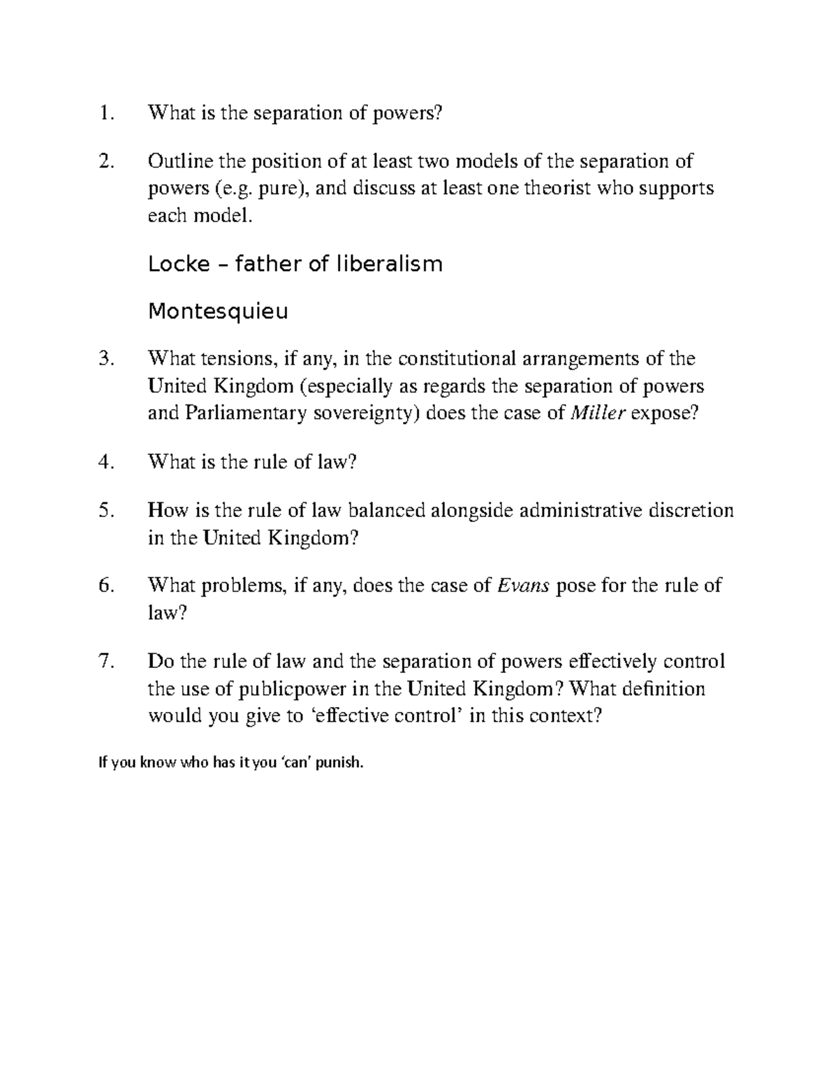 SOP and ROL seminar 2 - Lecture notes 2 - 1. What is the separation of ...