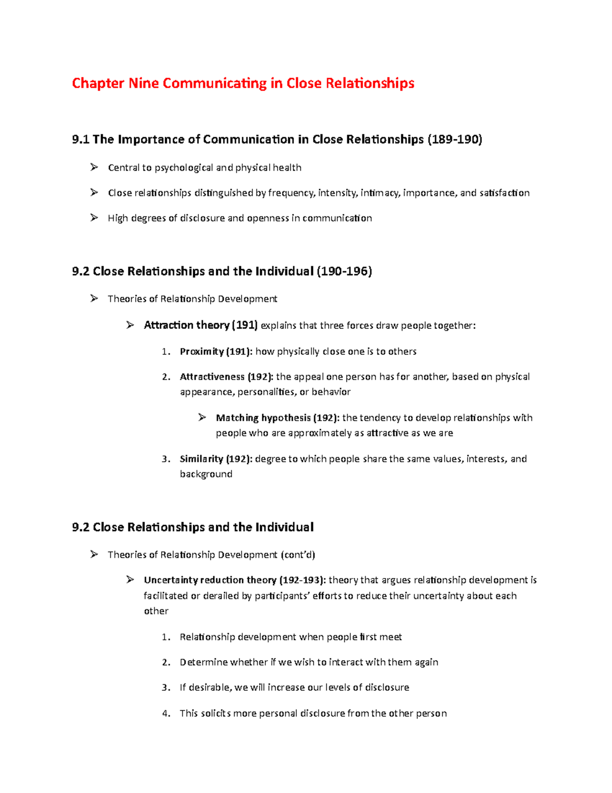 Chapter Nine Close Relationships - Chapter Nine Communicating in Close ...