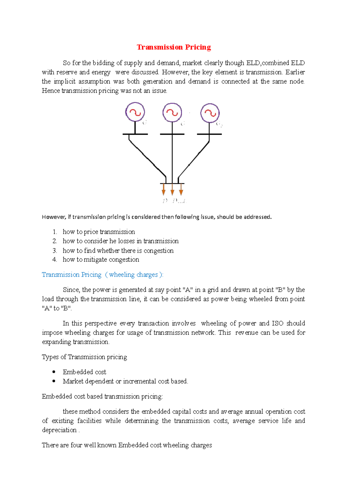 7 Transmission pricing powe r systems operation Transmission Pricing