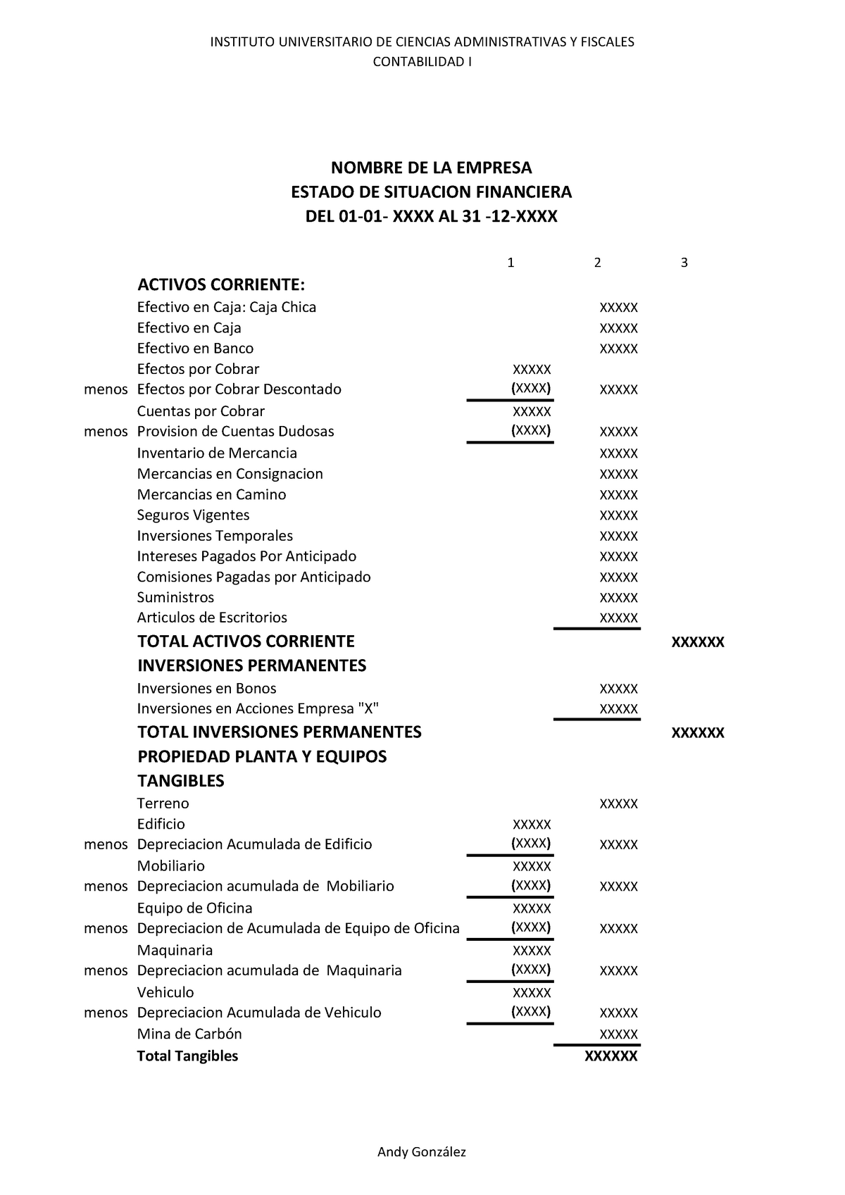 Estado De Situacion Financiera Instituto Universitario De Ciencias Administrativas Y Fiscales 4847